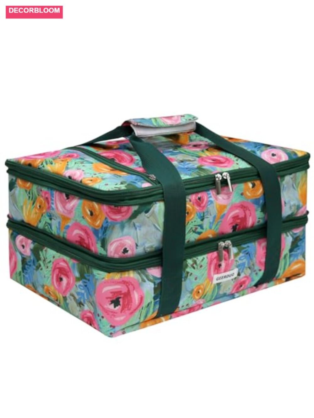Insulated Double Decker Casserole Carrier Expandable Thermal Food Warmer Bag